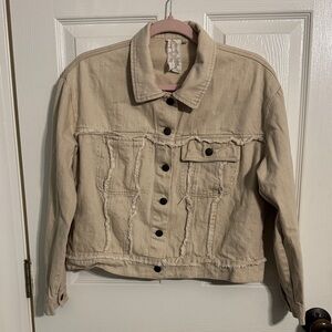 Sadie & Sage Beige Denim Jacket Size S
